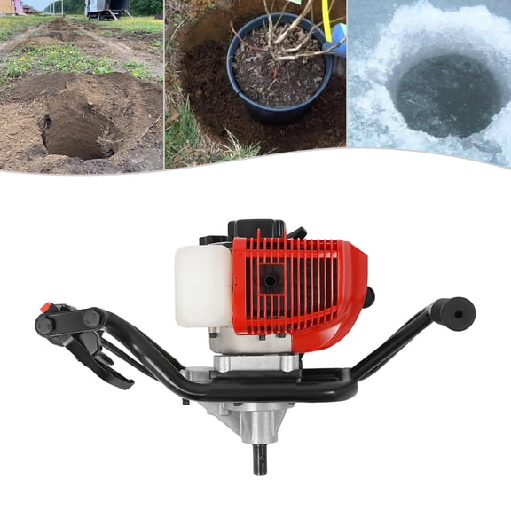 Peakora 52cc 2-Stroke Gas Powered Hole Digger Motor 2hp 6500rpm Post Hole Digger Engine Industrial Gasoline Earth Auger Fence Plant Soil Dig Powerhead
