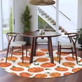 thumbnail image 3 of Thanksgiving Round Area Rug 7Ft Washable Circle Rugs for Dorm Laundry Room, Fall Orange Pumpkin Green Maple Leaves Non-Slip Carpet Floor Mats Indoor Outdoor Carpet Runner Aesthetic Home Decor, 3 of 8