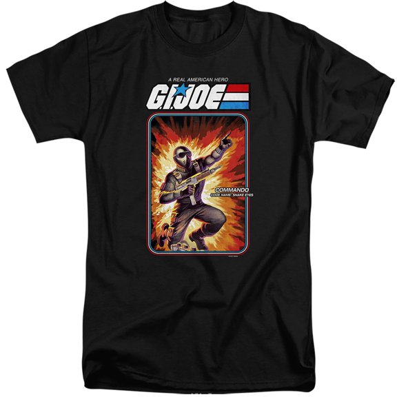 G.I. Joe Snake Eyes Card Unisex Adult Tall T Shirt, Black, X-Large