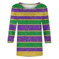 thumbnail image 5 of CKpwisy Womens Mardi Gras Carnival Tees 3/4 Sleeve O Neck Carnival Trendy Casual Basic Outfit Crew Neck Loose Casual 2025 Blouse Deal of The Day Prime Today, 5 of 5