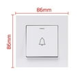 thumbnail image 2 of Abs Plastic Panel Home Door Bell Wall Push Button Doorbell Switch White, 2 of 6