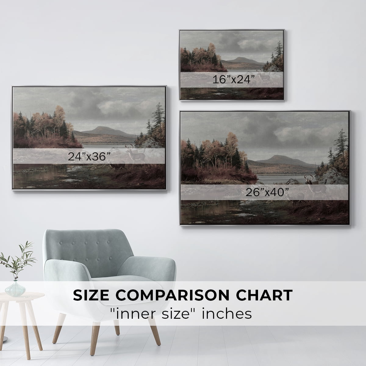 Vintage Landscape-XXVI By Wexford Home Framed in Silver Wood Gallery Wrapped Canvas 17 in. x 25 in.