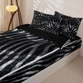 thumbnail image 3 of Erosebridal Zebra Pattern Zipper Twin Comforter Sets with Fitted Sheet and 2 Pillowcases,Abstract Vintage Stripes Zipper Bedding Set,Black Gray Silver,Black Reversible, 3 of 6