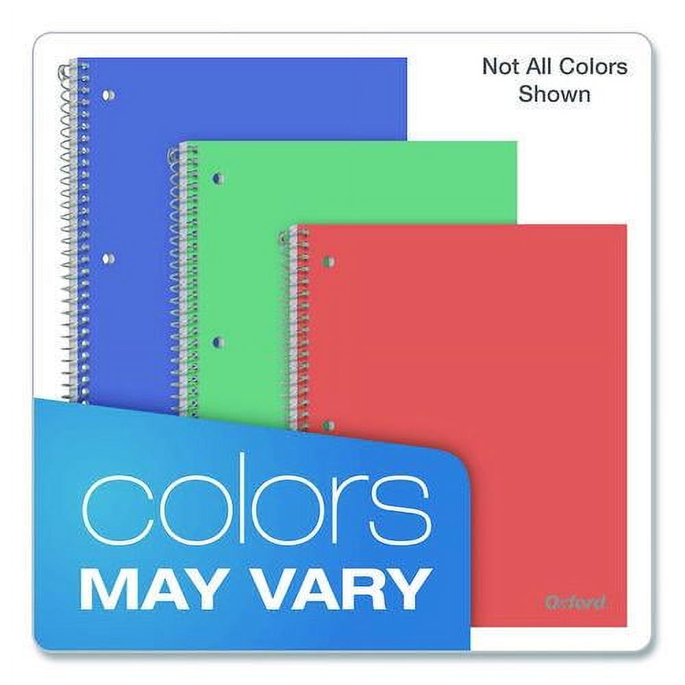Poly One-Subject Notebook, Medium/College Rule, Randomly Assorted Cover Color, (100) 11 x 9 Sheets | Bundle of 5