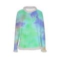 thumbnail image 5 of UTSJKR Christmas Sweatshirts for Women, Faux Fur Trim Casual Loose Long Sleeve Pullover Crewneck Long Sleeve Gradient Pullover Mint Green L, 5 of 5