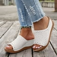 thumbnail image 2 of Leozcaa Orthopedic Dress Sandals for Women Summer Beach Platform PU Wedge Arch Support Slippers Slides, 2 of 8