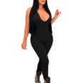 thumbnail image 1 of Gibobby pantalones siameses de pierna ancha Mono multicolor informal deportivo delgado con cuello colgante y nalgas sin espalda para mujer(Negro， XL), 1 of 5