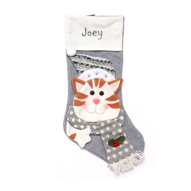 Fiudx Calcetín Navideño con Diseño de Papá Noel, Muñeco de Nieve y Pingüino. Aro Resistente para Colgar. Ideal para Rellenar Regalos, Decoración Navideña y para Colocar En La Pared Del Árbol de La Ch