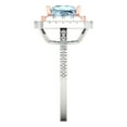 thumbnail image 3 of Halo Engagement Ring for Women - 2.07ct Natural Swiss Blue Topaz in 14K White/Rose Gold Promise Ring, 3 of 6
