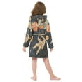 thumbnail image 7 of FORMRS Niños Bathrobe Unisex Hooded Robe Soft Plush Pajamas Sleepwear, Size 4-6T, Retro Watercolor Planet, 7 of 7
