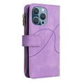 thumbnail image 3 of Case for Apple iPhone 15 Pro,Decase Luxury Zipper Wallet Folio PU Leather Card Slots Holder Case Retro Style With Hand Strap,Full Body Protection Phone Shell,for iPhone 15 Pro - Purple, 3 of 11