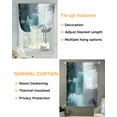 thumbnail image 3 of Teal Gray Tie Up Curtains for Window, Thermal Insulted Balloon Shade Adjustable Rod Pocket Curtains Valance Panels for Kitchen Bathroom Cafe 42 x 45 Modern Oil Painted Art Abstract Geometric, 3 of 6
