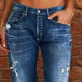 thumbnail image 4 of GZWYHT Cargo Pants Women,Jeans for Women,Straight Leg Jeans For Women Ripped Hem Low Waisted Jeans For Women,Work Pants,Baggy Jeans,Cargo Sweatpants,Blue 1,4XL, 4 of 9
