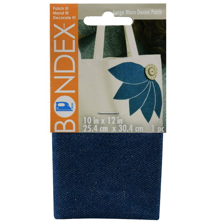 Bondex Fabric Iron-On Patches, Giant Worn Denim Blue 10 x 12 Iron-On Patch  