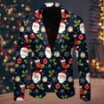 thumbnail image 2 of Stylish Men's for Christmas Featuring Unique Snowflake Santa Print with Pocket Lapel Button Closure for Holiday Events, 2 of 3