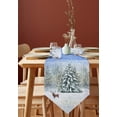 thumbnail image 4 of Table Runner Dresser Scarves Christmas Pine Tree Forest Reindeer Cotton Linen Burlap Table Cover Watercolor Winter Snowy Scene Table Runners for Family Kitchen Dining Holiday Party Banquet Decor, 4 of 5