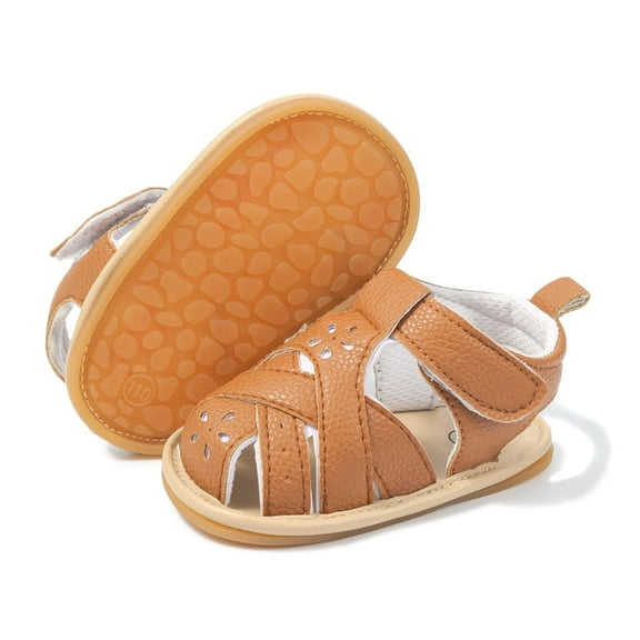 Meckior Baby Boys Girls Sandals Infant Closed Toe Crib Shoes for First Walkers 0-24 Months