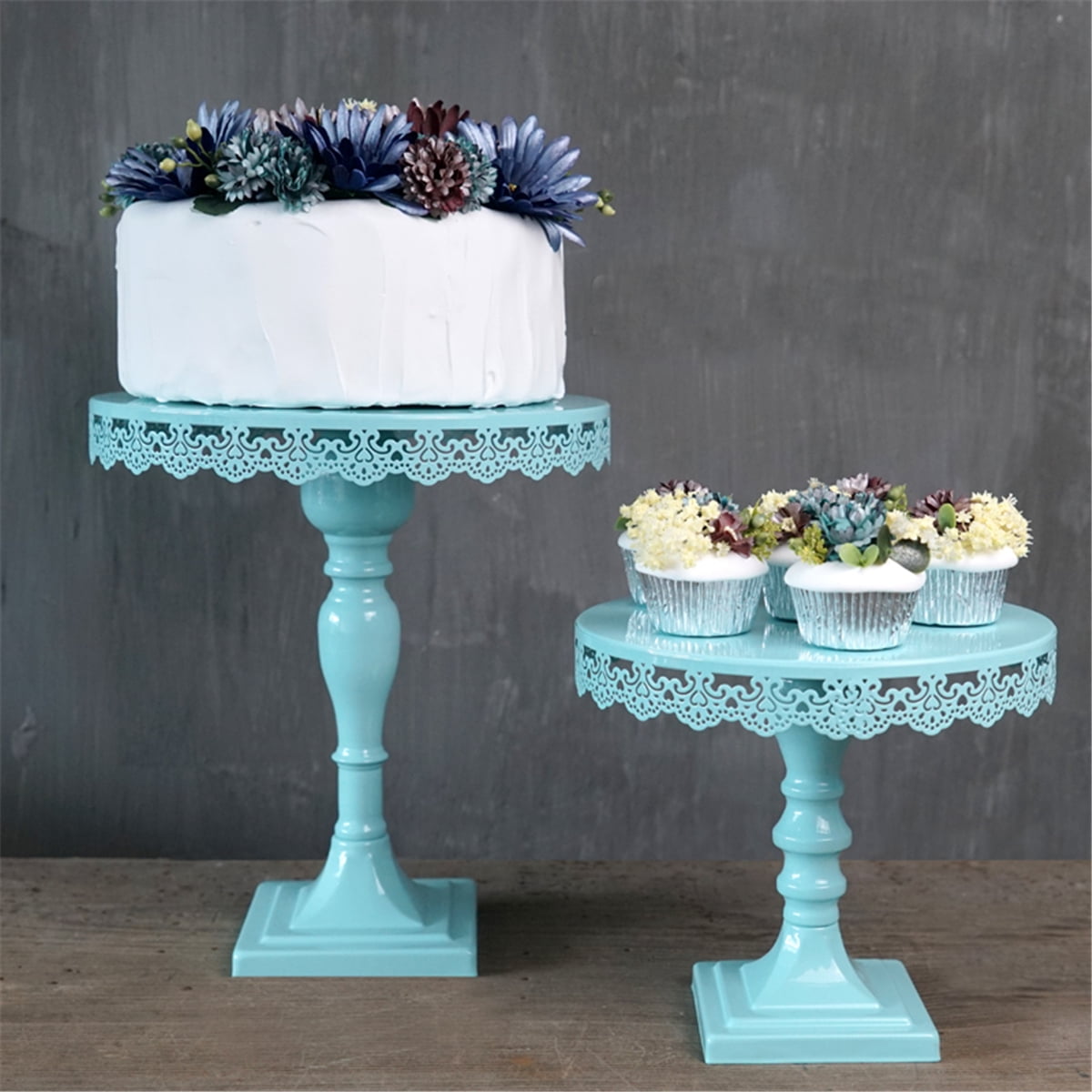 Teal Cake Stand,Dessert Cupcake Pastry Candy Display Plate Teal Cake Stand,Dessert Cupcake Pastry Candy Display Plate