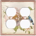 thumbnail image 3 of Metal Light Switch Plate Cover Antique Floral Hummingbird Home Sketch FLW097, 3 of 13