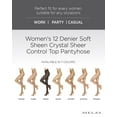 thumbnail image 2 of Melas Women's 12 Denier Crystal Sheer Longline Shaper Pantyhose - Womens - Female, Q1, Black, 2 of 12