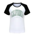 thumbnail image 3 of Girls T Shirt Short Sleeve Crewneck Color Block City California Letter Print Boys Tee Girls Tops 9 Years,Black, 3 of 3