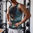 thumbnail image 5 of Pofeuu Wave Sailboat Shark Print Men's Workout Tank Tops Sleeveless Muscle Gym Shirt Quick Dry-XX-Large, 5 of 7