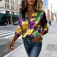 thumbnail image 6 of Asxite Womens Summer Tops Casual Fashion Print Lapel Collar Button Down Breathable Long Sleeve Shirts, 6 of 7