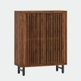thumbnail image 3 of Spaco 6-Tier Wooden Shoe Cabinet with Louvered Doors & Adjustable Shelves, Sleek and Modern Shoe Cabinet for Indoor as Home, Office, Brown, 3 of 6