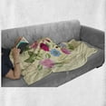 thumbnail image 6 of Heart Soft Flannel Fleece Throw Blanket, Various Colorful Flowers and Butterflies Forming a Heart Shape on Cream Backdrop, Cozy Plush for Indoor and Outdoor Use, 60" x 80", Multicolor, by Ambesonne, 6 of 6