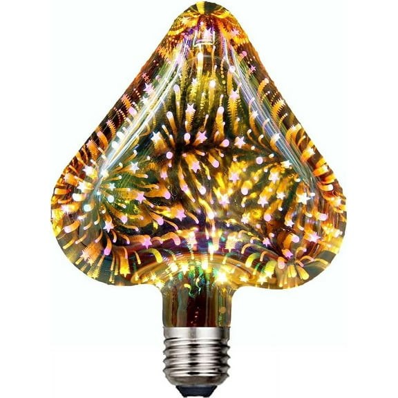 Firework Light Bulb Heart, Infinity 3D Effect ST19 LED Light Bulb,Multicolor,Decorative,Use for Halloween,Christmas,Party,Bar,Wedding,Garden,1 Pack.