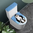 thumbnail image 2 of HELLHERO Stylish Gifts for Bathroom, Soft Polyester Fabric Toilet Lid Covers, Stretch, Elastic Edge, 2-Piece (Penguin), 2 of 5