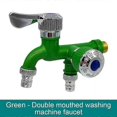thumbnail image 1 of Grifo de agua de doble salida Yashi Conector rápido de manguera plástico verde, 1 of 4
