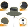 thumbnail image 2 of VONTER Unisex Wide Brim Sun Hat,Outdoor UPF 50+ Waterproof Boonie Hat Summer UV Protection Sun Caps Camping Hiking Fishing Hunting Boating Safari Cap for Men and Women - Army green, 2 of 6