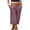 Purple, variant on Royisotas Casual Women's Shorts Summer Loose Bermuda Shorts Pocket Elastic Waist Wide Leg Mid Waist Button Solid Color Shorts