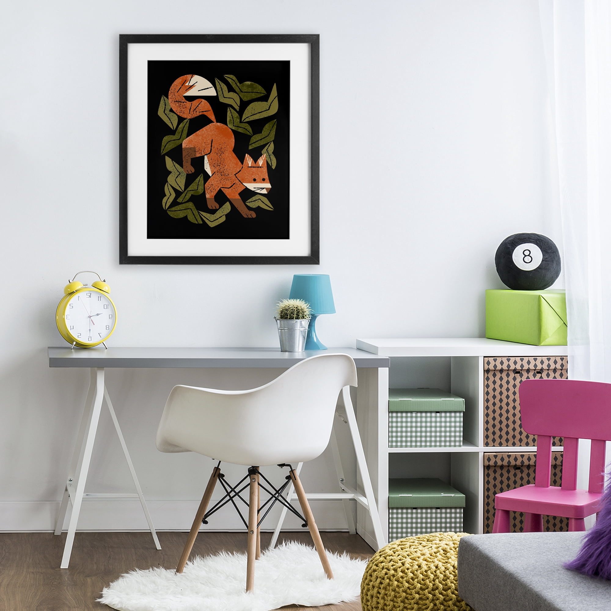 Stupell Industries Fox In The Brush Black Framed Print Under Glass, design by Renea L. Thull