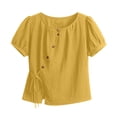 thumbnail image 4 of Sexlip Women's Blouse Short Sleeve Loose Fit Trendy Design Versatile Styling Breathable Wear Fashion Forward Modern Style Yellow XXL, 4 of 6