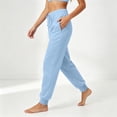 thumbnail image 4 of Resicozy Petite Sweatpants Women Trendy Elastic Waist Bottom Lounge Pant Lightweight Baggy Joggers with Pocket Light Blue XL, 4 of 7