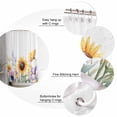 thumbnail image 3 of Pastoral Flowers Shower Curtain, 60" x 72", Summer Sunflower Plants Leaves Waterproof Bathroom Curtain Washable Shower Curtain Set with 12 Hooks, 3 of 6