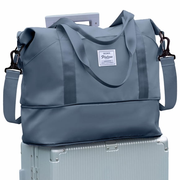 Bolsa de viaje WONHOX, impermeable, para gimnasio, para mujer, azul