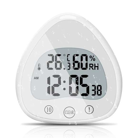 Reloj de ducha digital Anpress resistente al agua con temporizador y temperatura.