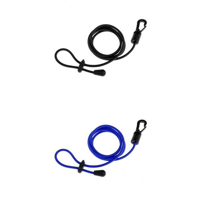 2x Correa de remo elástica Clip Cordón Seguridad Tether f / Kayak Negro + azul real Zulema Correa de remo para kayak y canoa