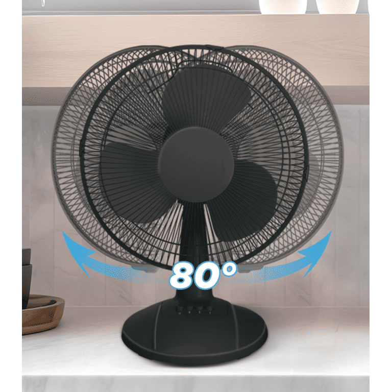 Mainstays 12-Inch Table Fan with Adjustable 3-Speed Settings and