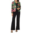 thumbnail image 2 of BLAZER CHIC para Mujeres, Abierto al Frente, Ideal para el Trabajo, Chaqueta de Traje Corta de Verano, Color Negro, Verde, Rosa con Estampado Floral, 2 of 6