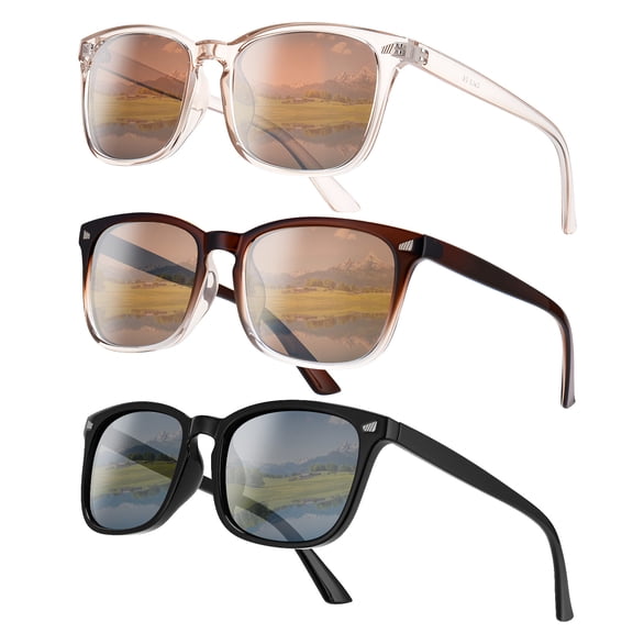 Bocaoying 3 Pack Women's Polarized Sunglasses, UV400 ProtectionTrendy Sun glasses  for Driving, Fishing, Beach & Daily Wear