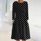 thumbnail image 2 of Vestidos estampados florales plegables de manga larga con cuello redondo informal de otoño e invierno para mujer Fridja  yut2219, 2 of 5