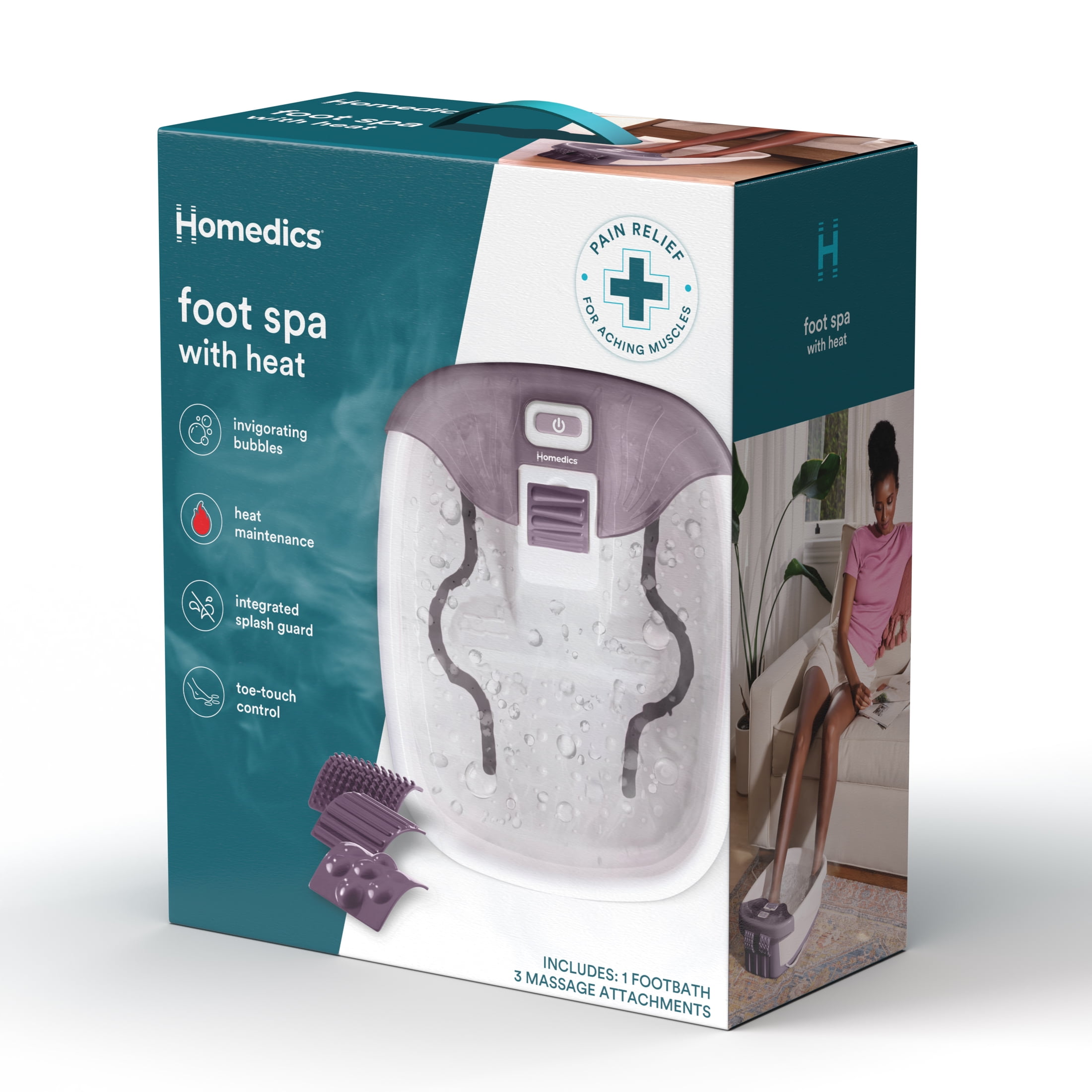 Homedics Bubble Bliss Footbath - Lilac