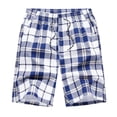 thumbnail image 4 of Trikvn Mens Plaid Shorts Drawstring Elastic Waist Breathable Comfy Bermuda Shorts with Pockets Summer Relaxed Fit Beach Vacation Bottoms, 4 of 9