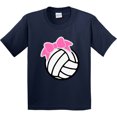 thumbnail image 3 of Inktastic Volleyball with Pink Bow Youth T-Shirt, 3 of 5
