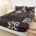 thumbnail image 3 of Homewish Leopard Print 4-Piece Full Size Sheets for Teesn Female Men,Geometric Plaid Retro Bed Sheets,Retro Vintage Lightweight Sheet Sets,Ultra Soft Home Decor, 3 of 7