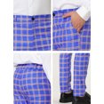 thumbnail image 6 of INSPIRE CHIC Men's Formal Color Block Slim Fit Flat Front Plaid Dress Pants, 6 of 6